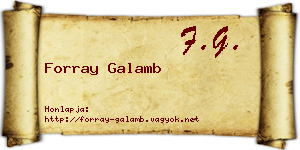 Forray Galamb névjegykártya